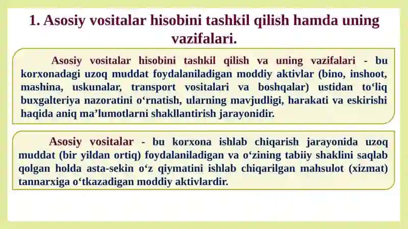 Asosiy vositalar hisobi 3
