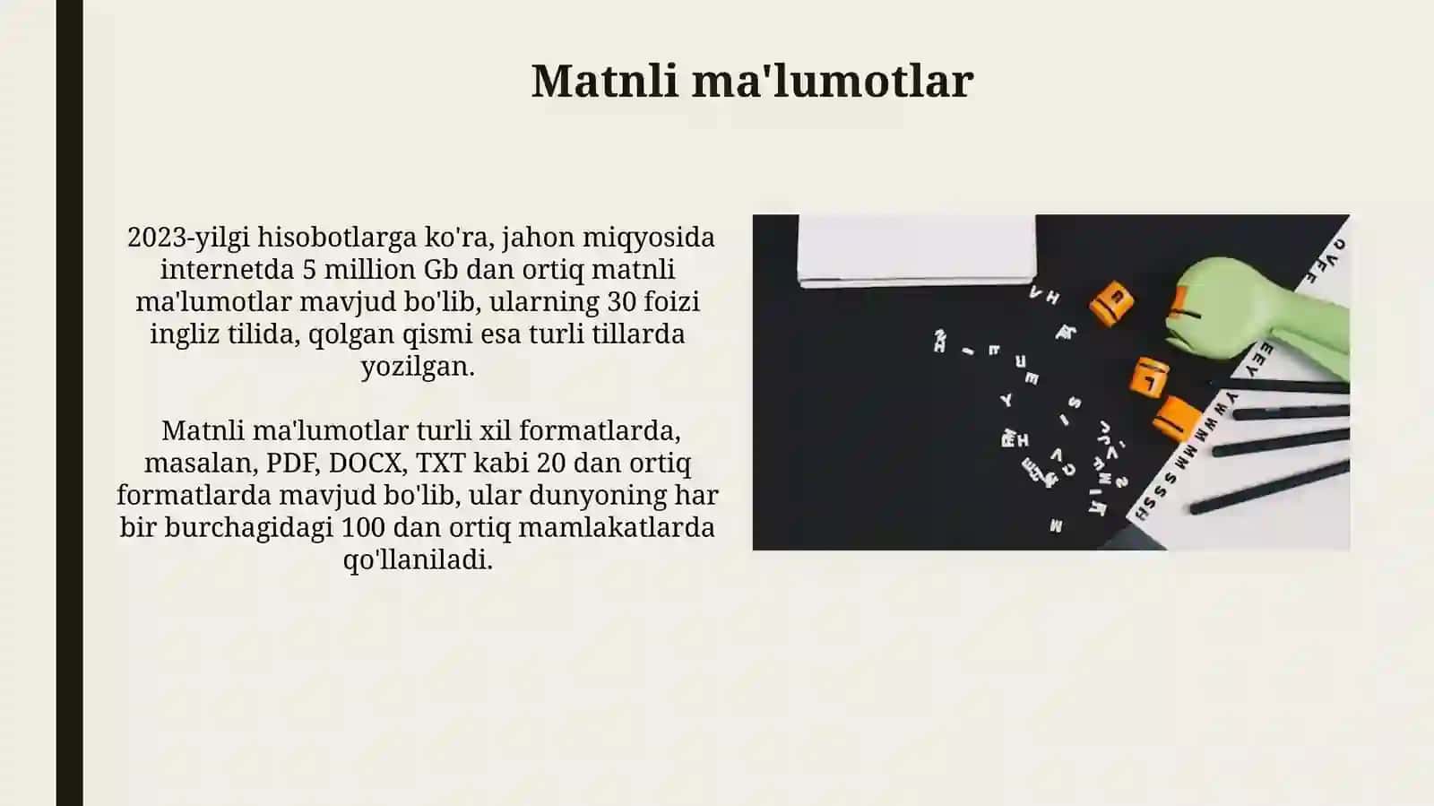 Matnli Ma'lumotlar 3