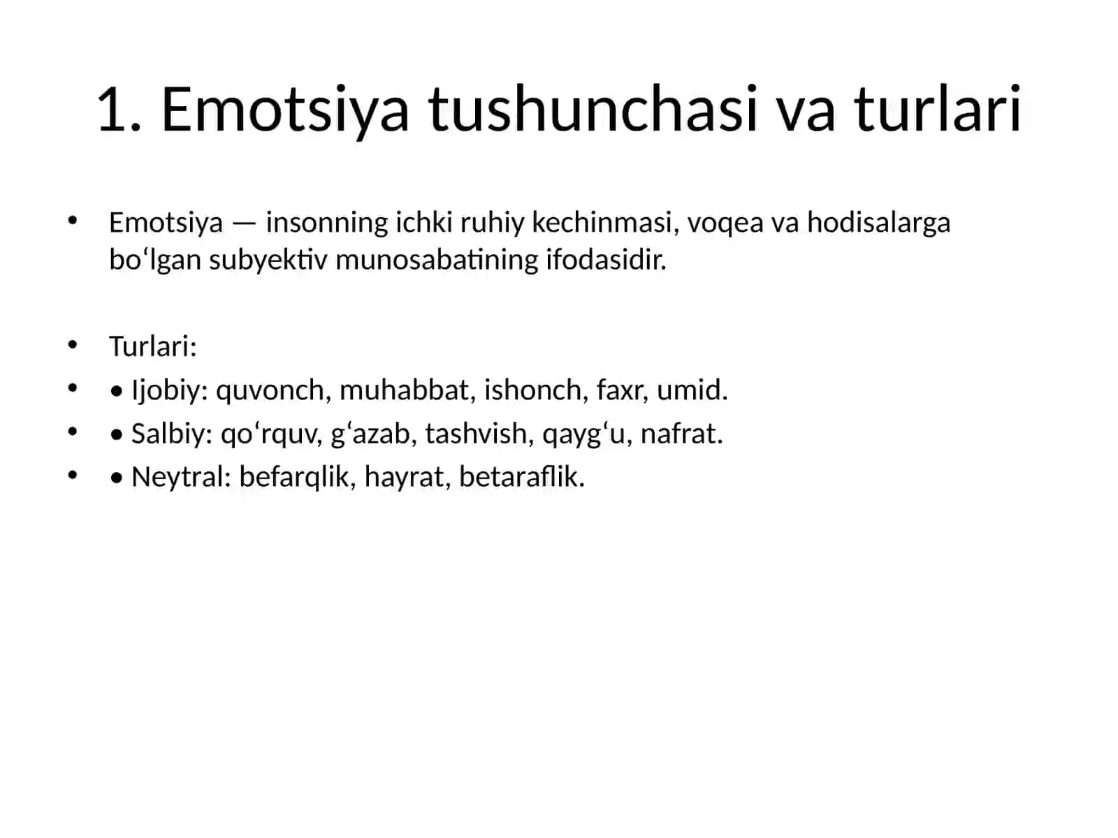 Emotsiya tushunchasi va turlari 3