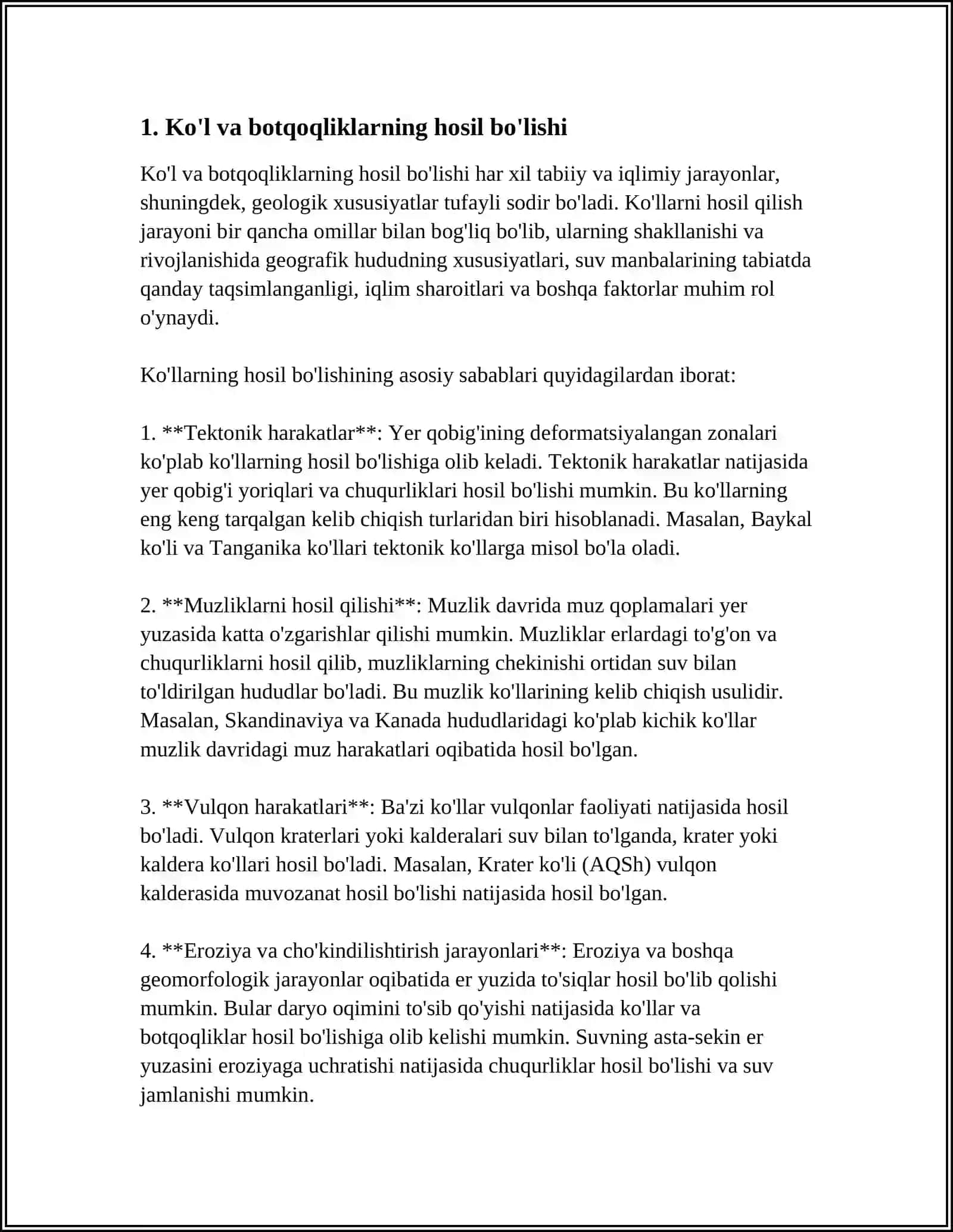 KO'L VA BOTQOQLIKLARNING GEOLOGIK ISHI 3