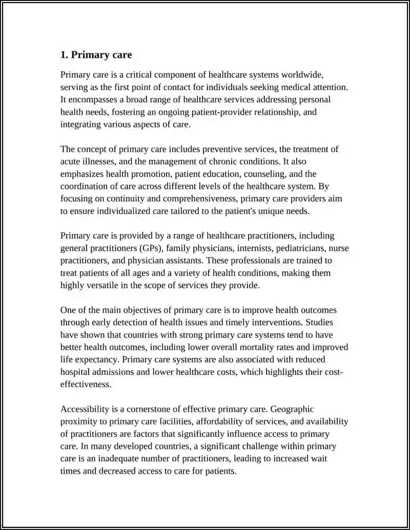 Primary care in Healthcare 3