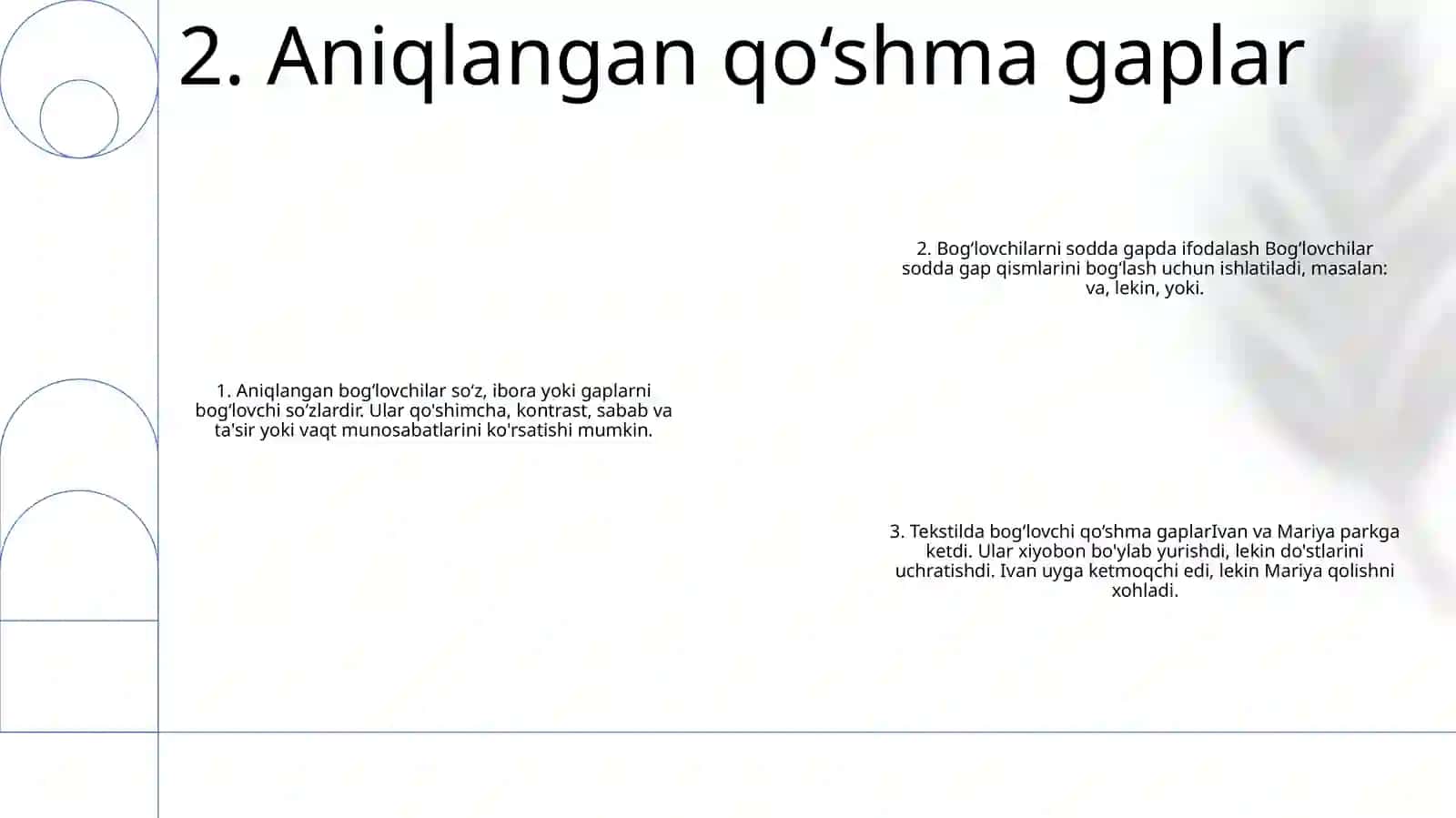 Bog'lovchi so'zlar 3