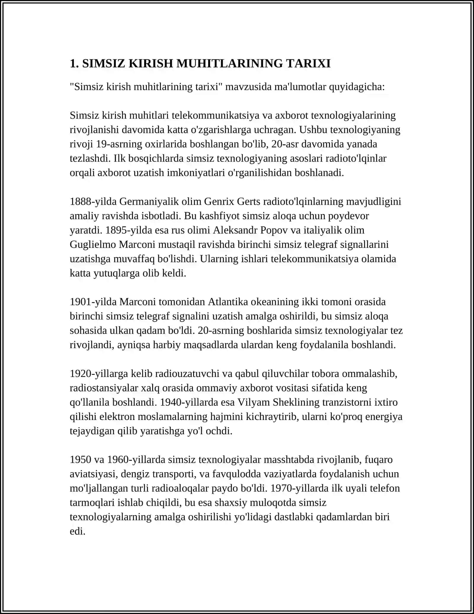 SIMSIZ KIRISH MUHITLARI, IEEE802.11 A/B/G/N TEXNOLOGIYALARI HAQIDA REFERAT 3