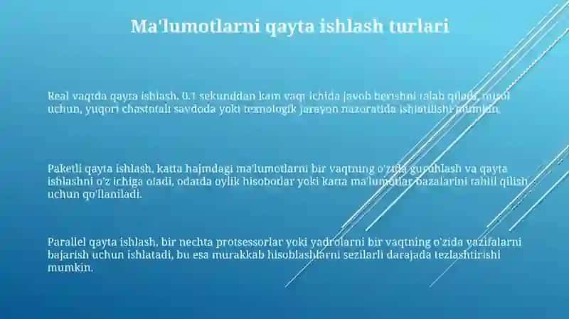 Qayta ishlash turlari 3