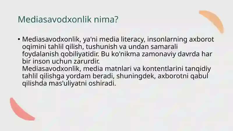 Mediasavodxonlik 3