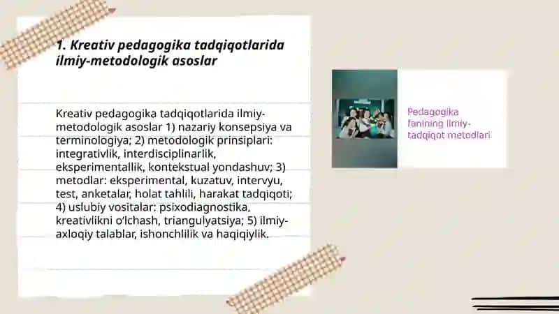 Kreativ pedagogika fanining ilmiy tadqiqot metodlari 3
