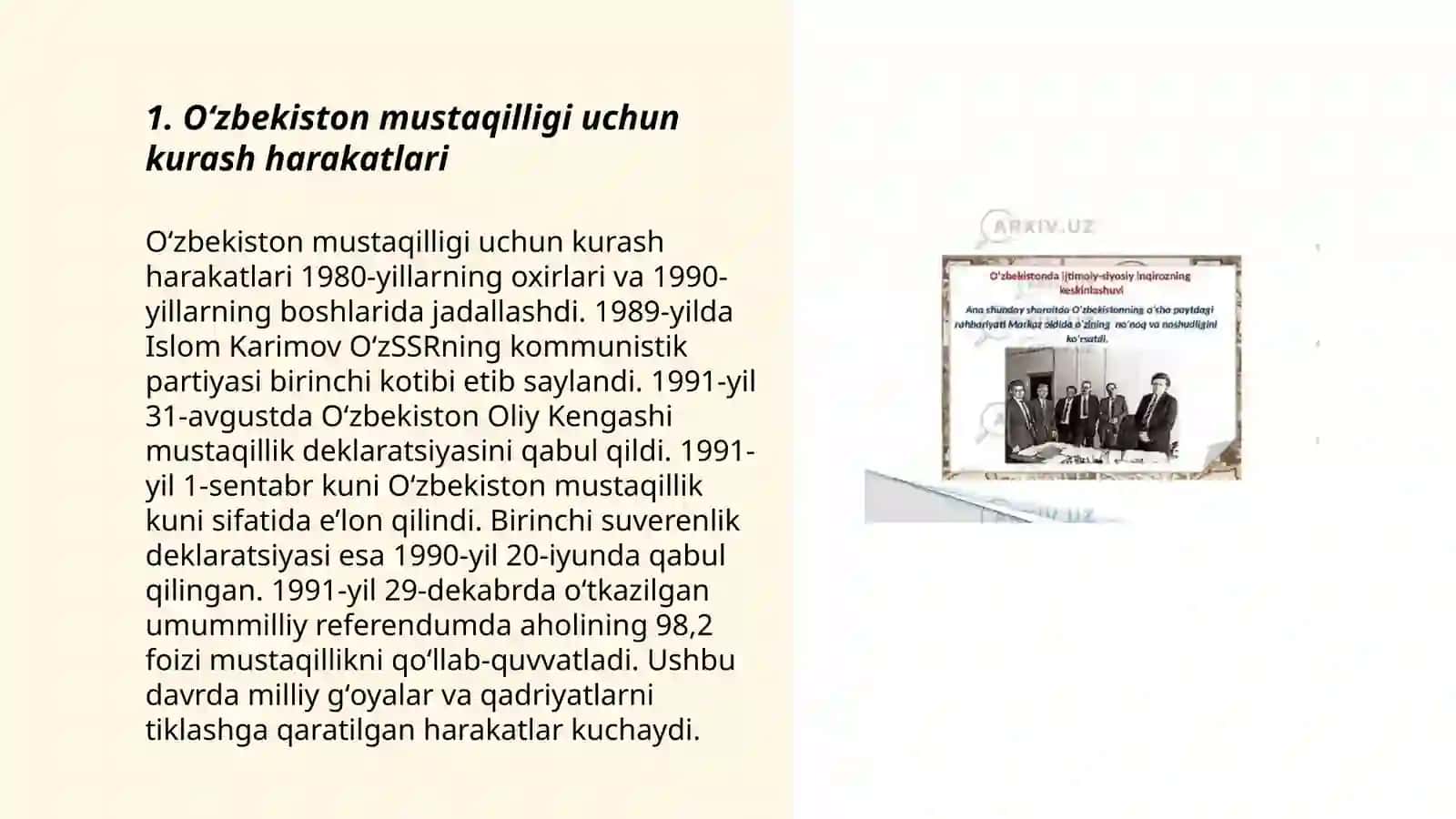 Oʻzbekiston mustaqilligi uchun kurash harakatlari 3