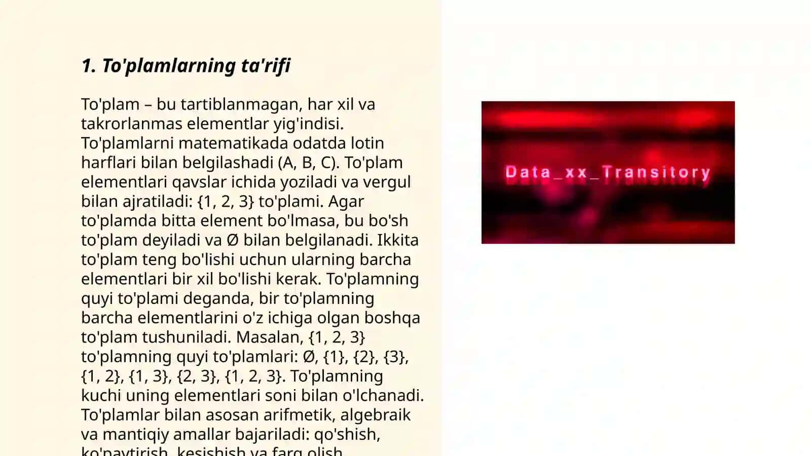 To'plamlarning ta'rifi 3