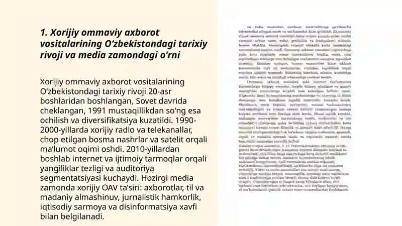 Xorijiy ommaviy axborot vositalarini media zamondagi oʻrni 3