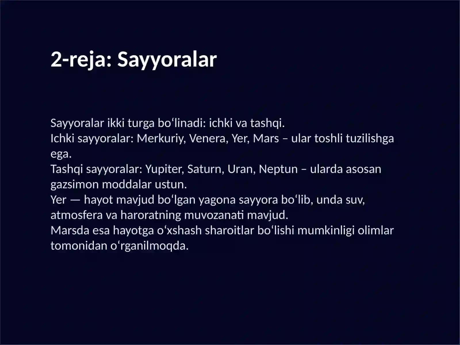 Quyosh tizimi va osmon jismlari 3