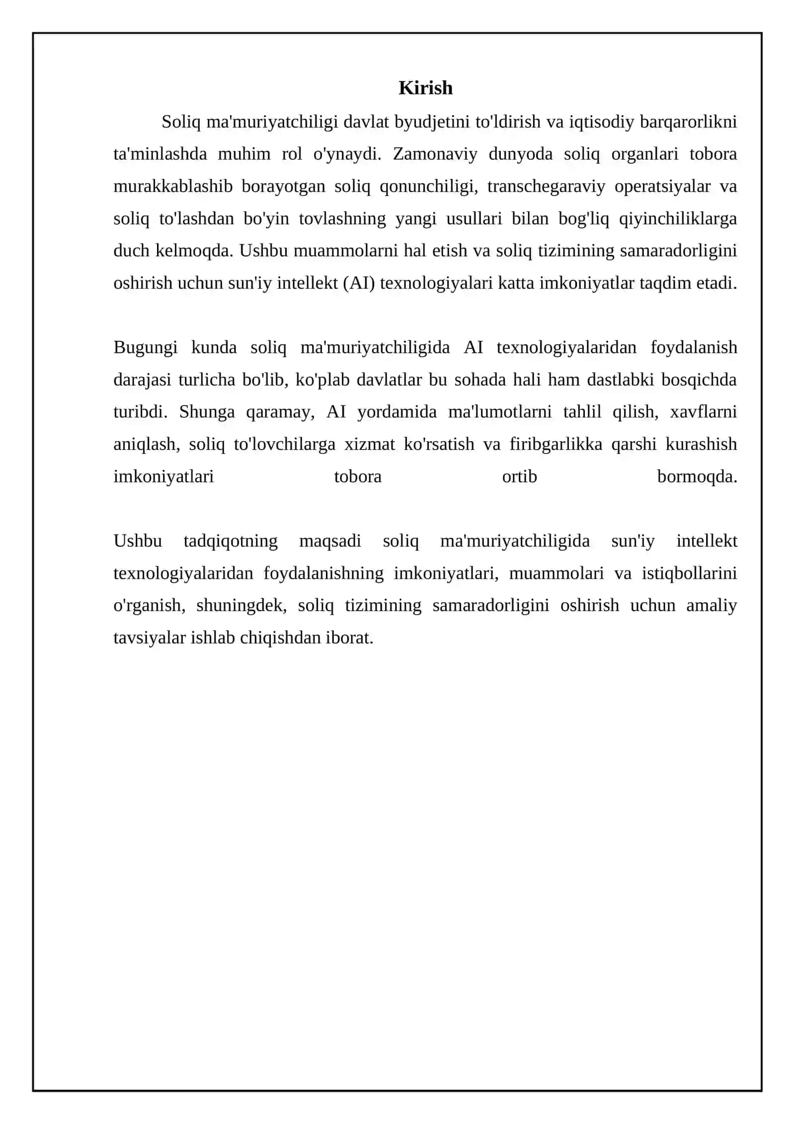 Soliq Ma'muriyatchiligida Sun'iy Intellekt: Imkoniyatlar va Afzalliklar 3