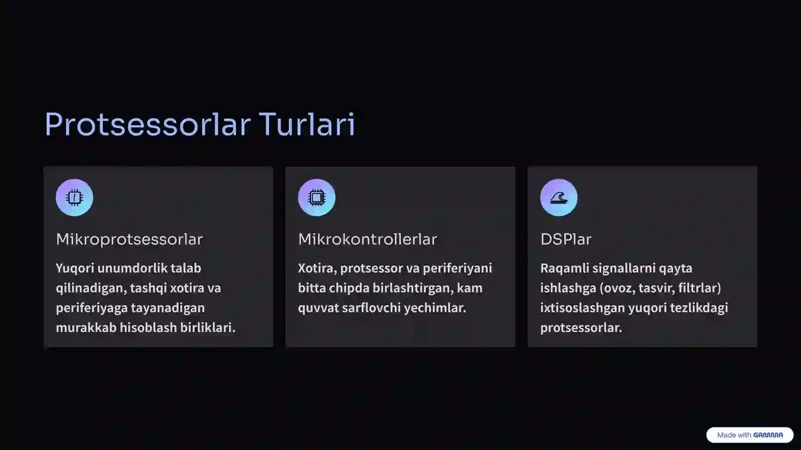 O‘rnatilgan Tizimlarda Qo‘llaniladigan Protsessorlar 3