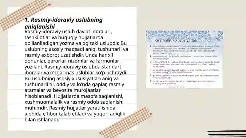Rasmiy-idoraviy uslub va uning uslubiy xususiyatlari 3