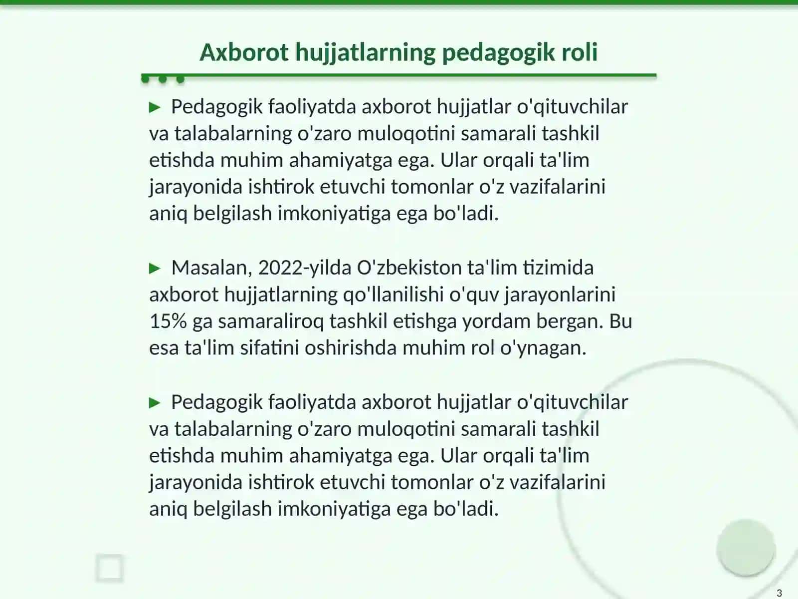 Pedagogik Faoliyat Bilan Bogʻliq Maʼlumot Axborot Hujjatlari 3