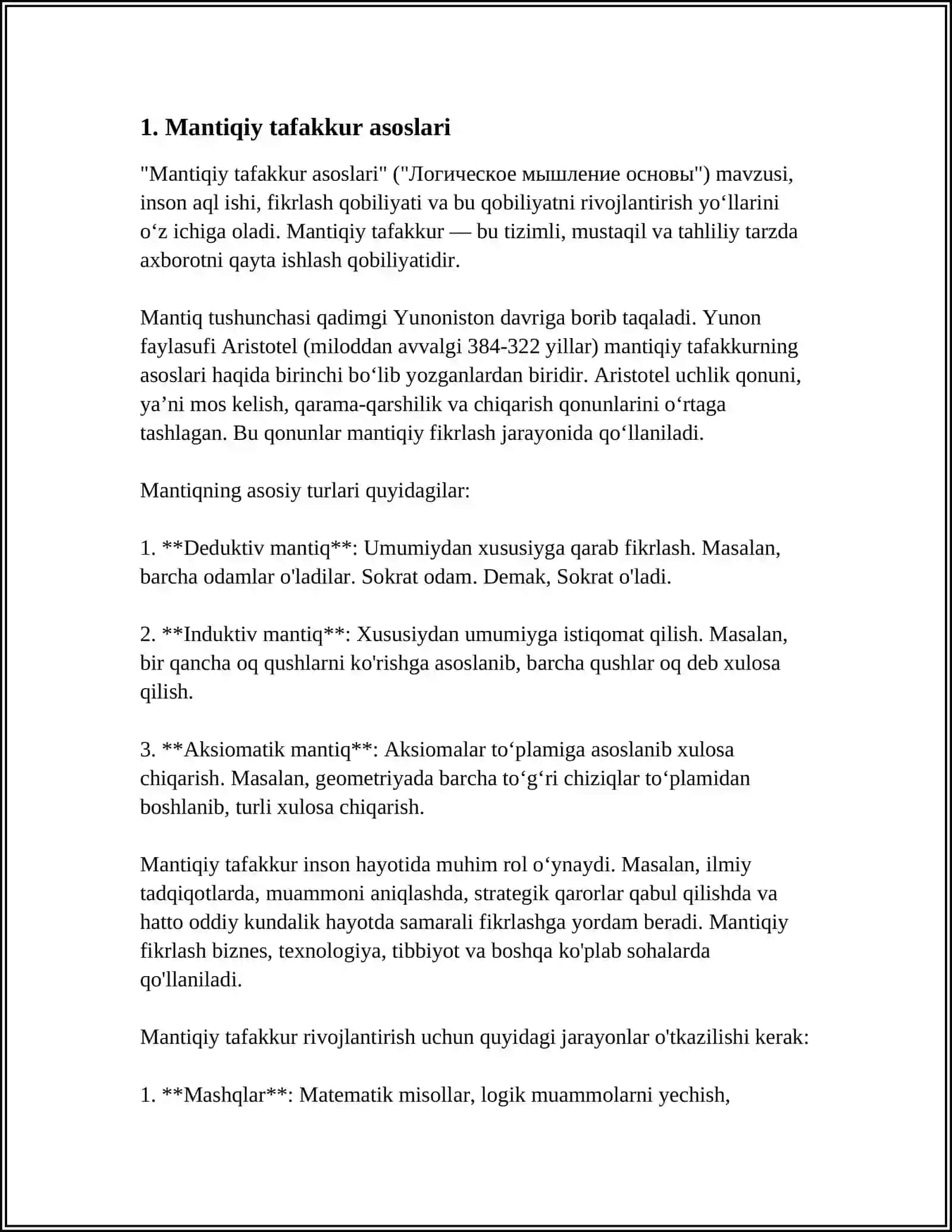 Mantiqiy tafakkur asoslari 3