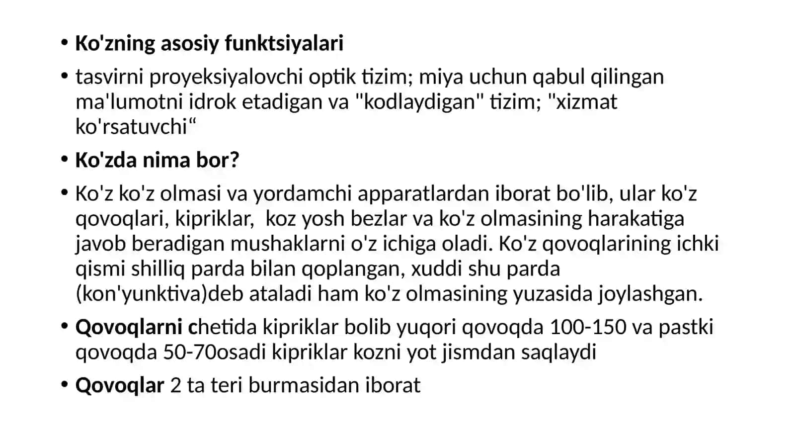 Ko’zning a’zolari anatomiyasi 3
