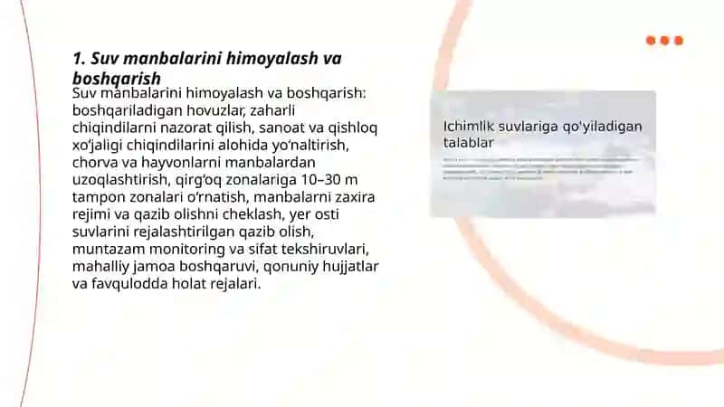 Ichimlik suvi sifatini yaxshilashning asosiy usullari 3