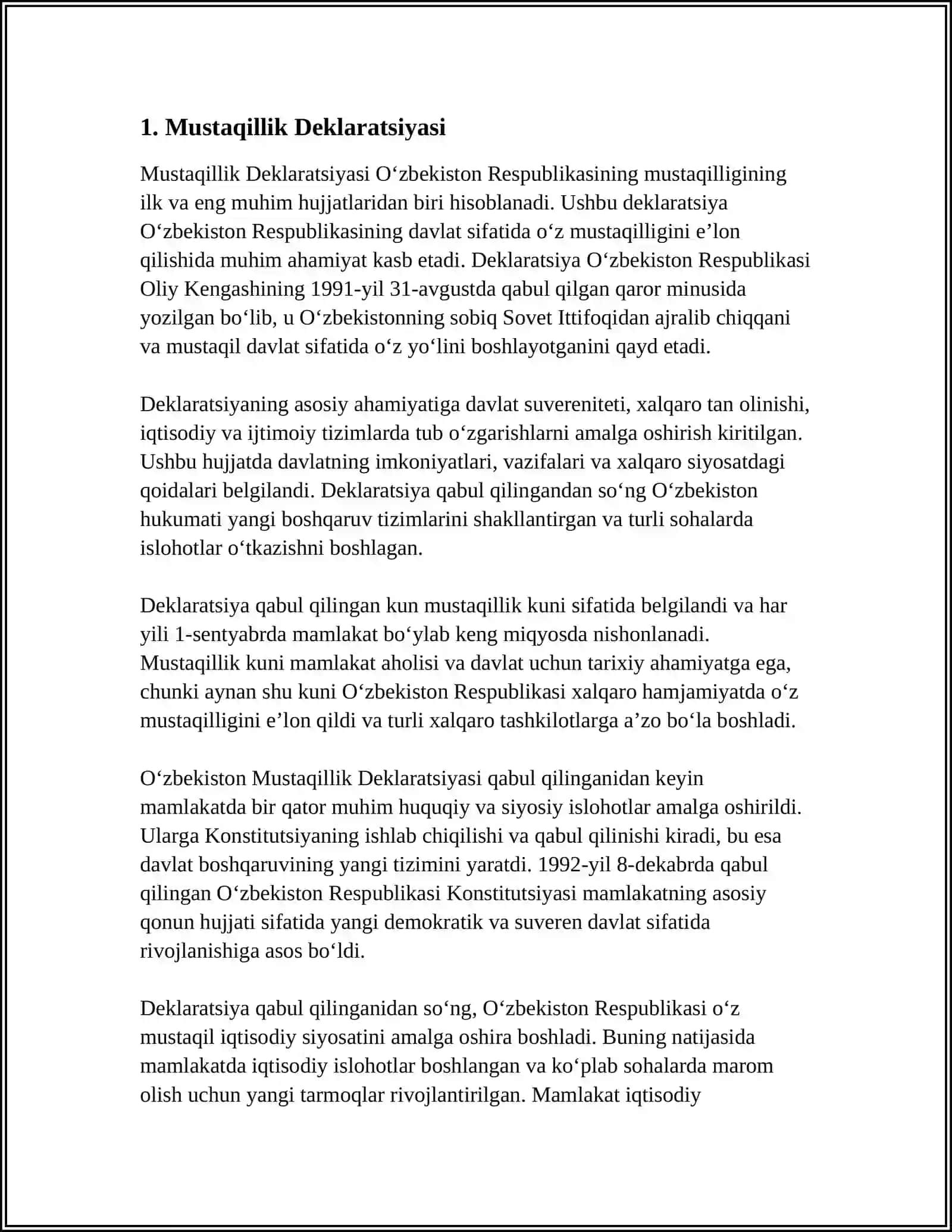 OʻZBEKISTON RESPUBLIKASINING MUSTAQILLIKKA ERISHISH YILLARI 3