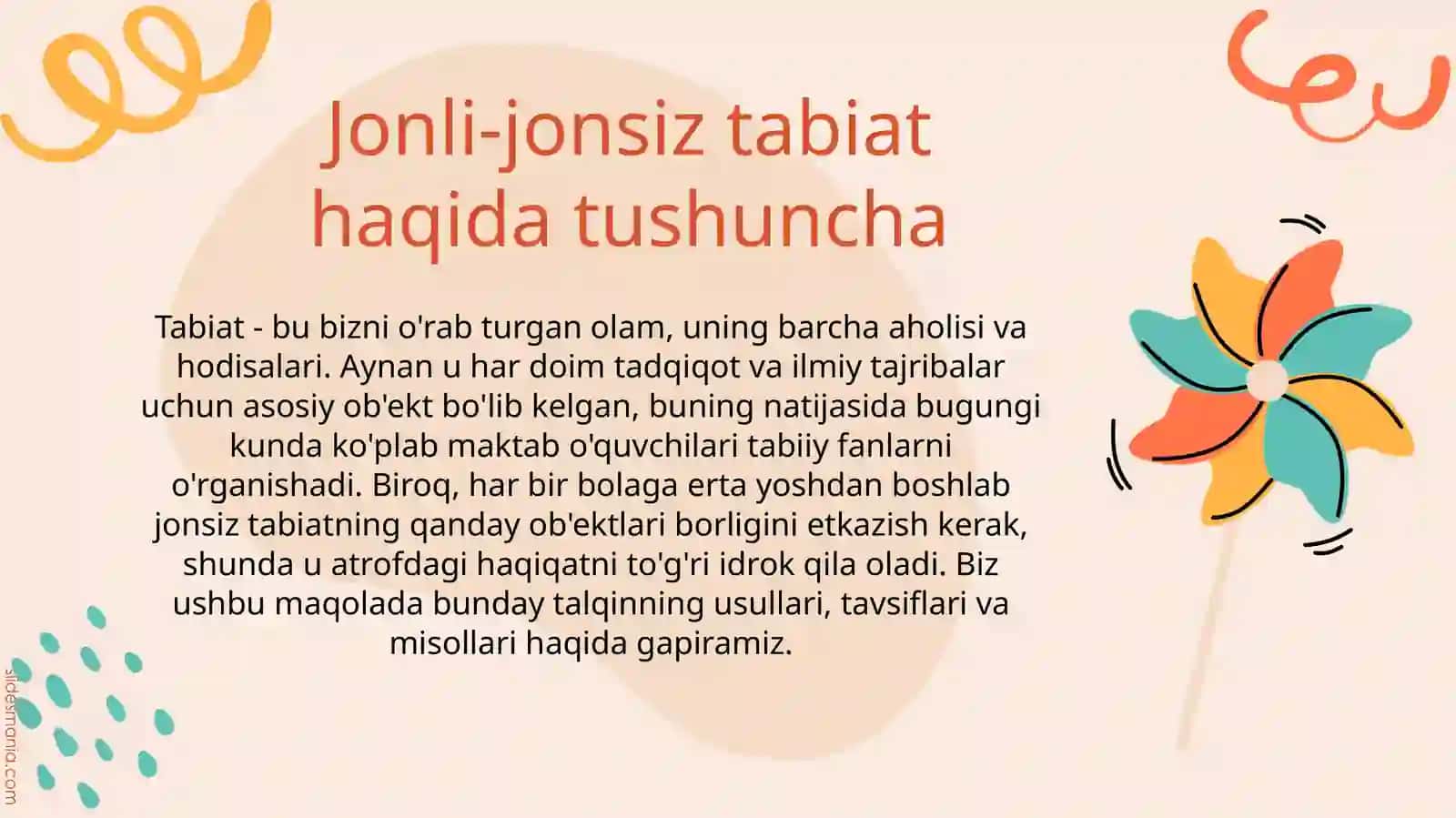 Jonli va jonsiz tabiat bilan tajriba o’tkazish 3