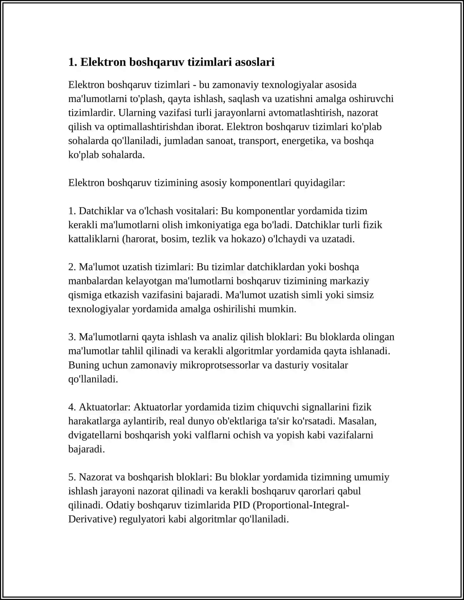 Elektron boshqaruv tizimlari 3