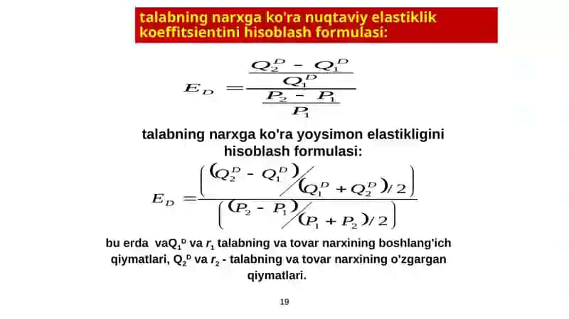 Talab va taklif elastikligi 3