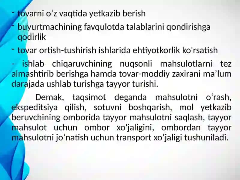Taqsimot Logistikasi 3