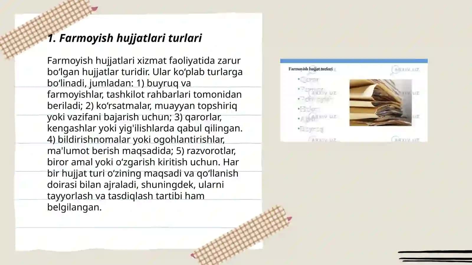 Farmoyish hujjatlari 3