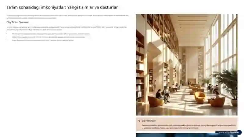 Keng ko'lamli islohotlar sari 3