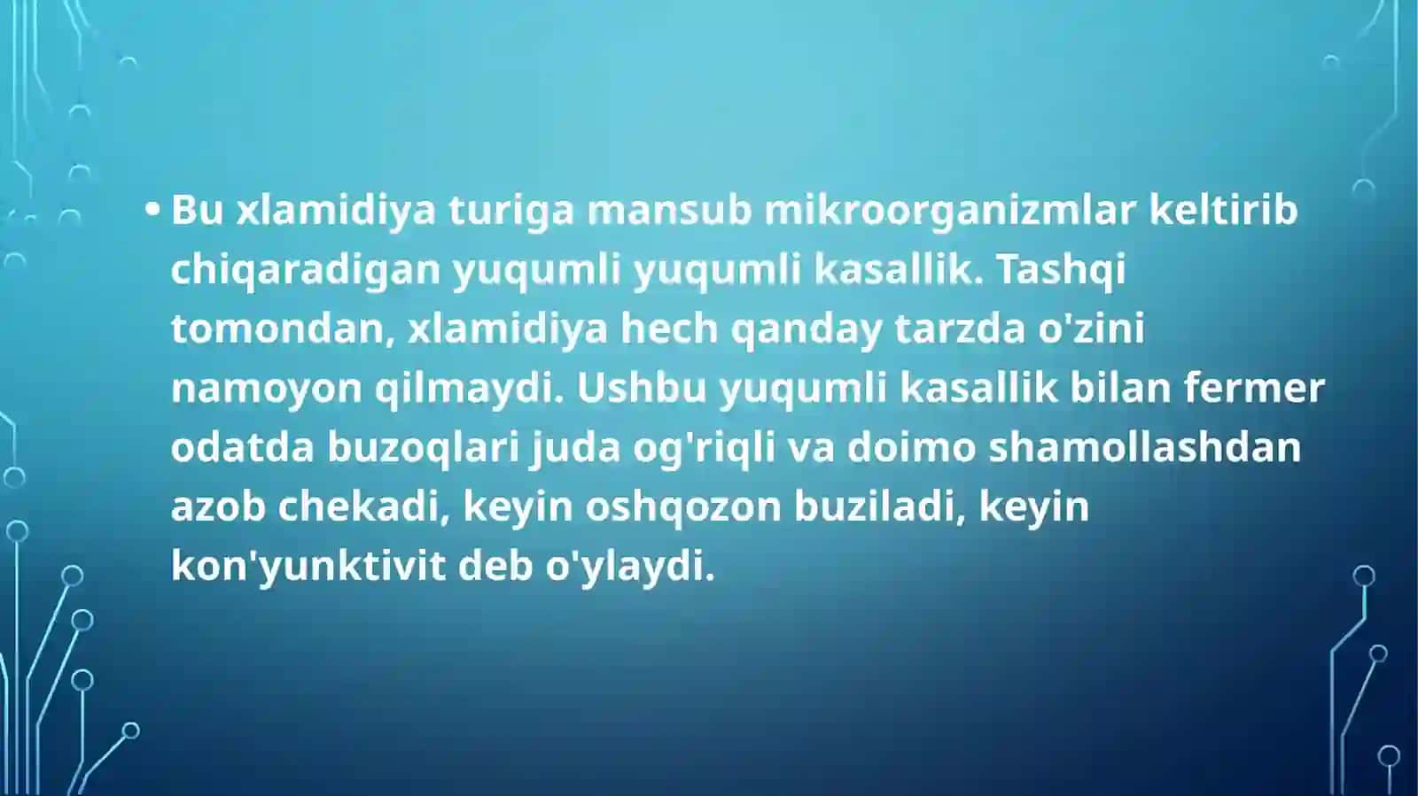 Qoramoldagi xlamidiya 3