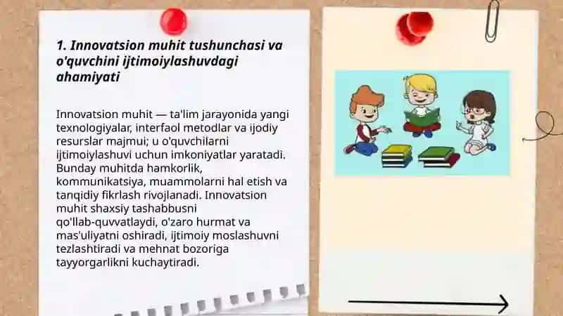 O'quvchini ijtimoiylashuvida innovatsion muhitning ro'li 3