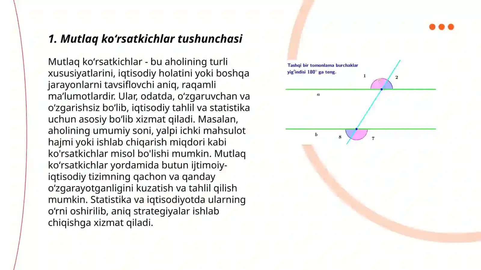 Mutlaq koʻrsatkichlar va ularning turlari 3