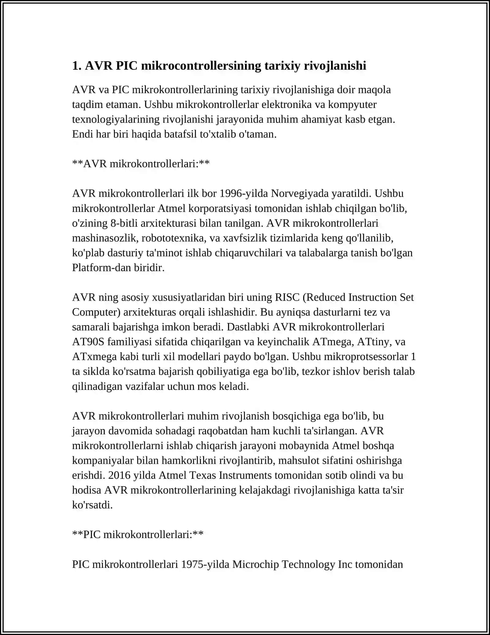 PIC MIKROKONTROLLERLAR OILASI BILAN TANISHISH 3