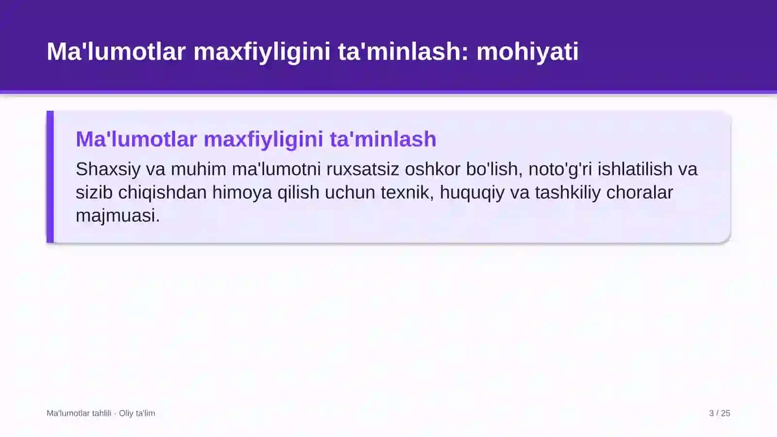 Limonchilikda ma'lumotlar bilan ishlashda maxfiylikni ta'minlash 3