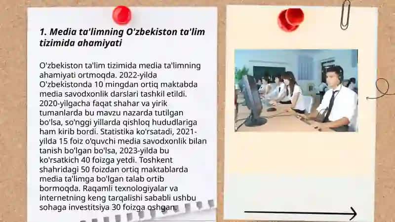 Oʻzbekiston ta'lim tizimida media ta'limning oʻrni 3