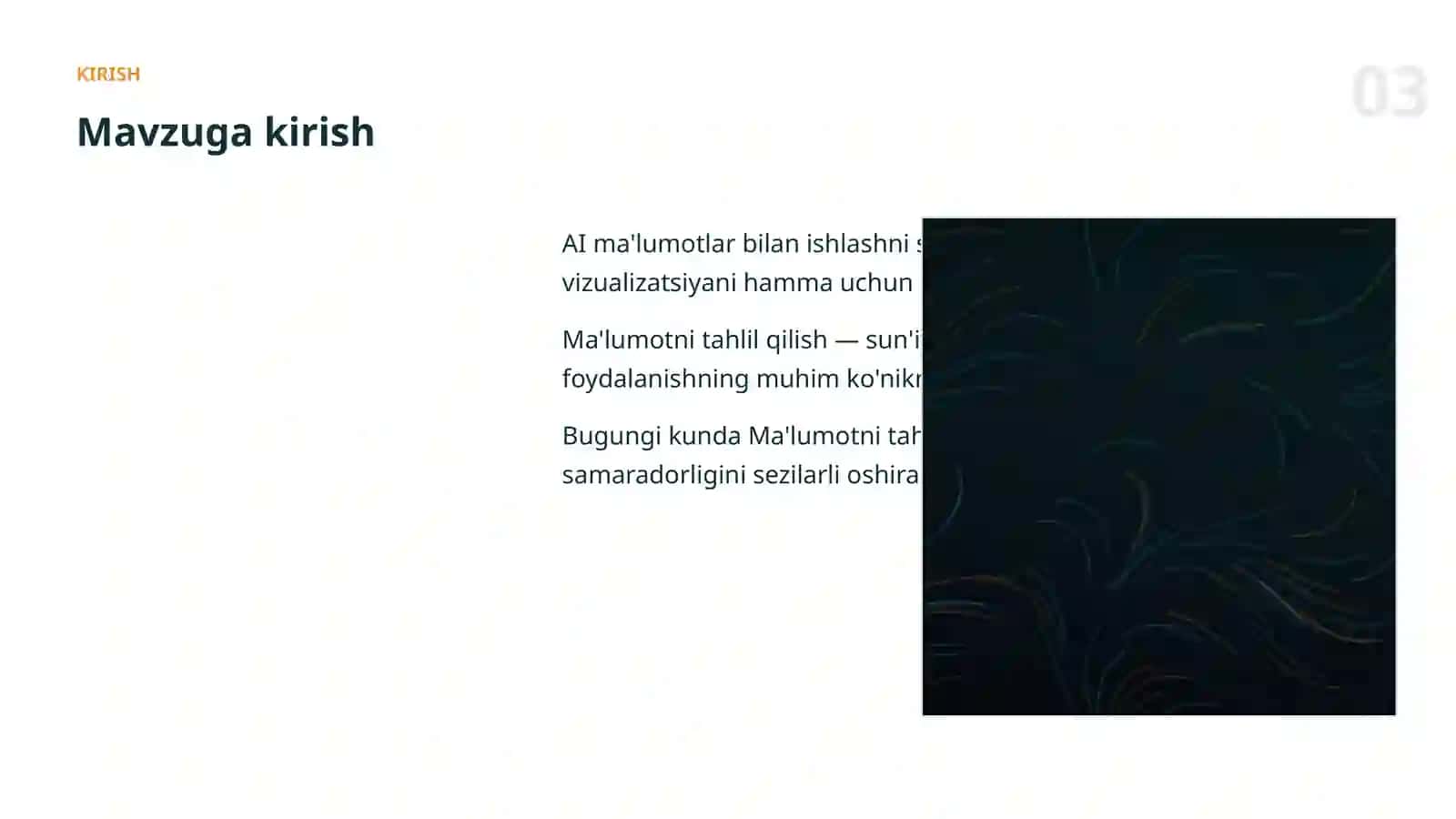 AI ma'lumotlar bilan ishlash 3
