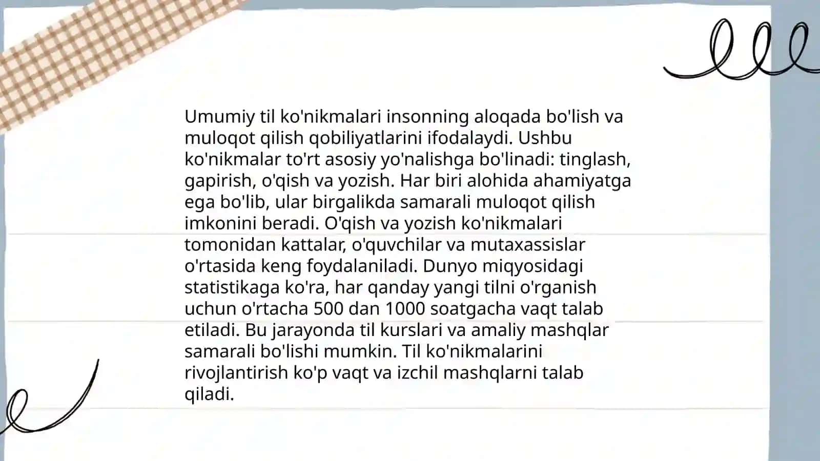 Umumiy til ko'nikmalari 3