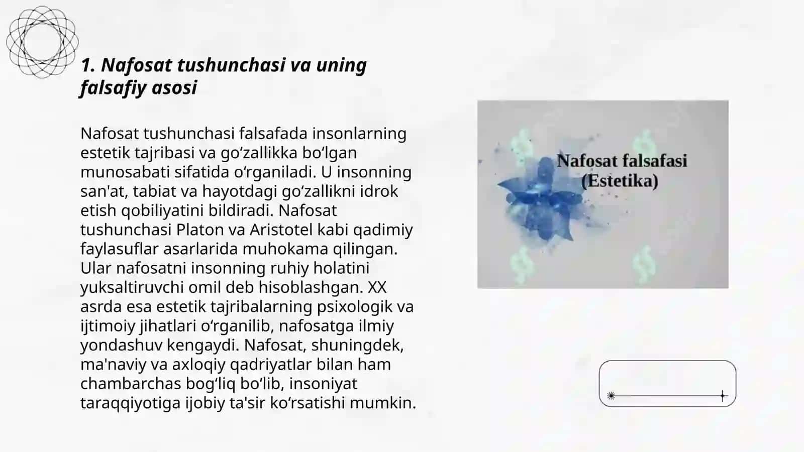 Nafosat falsafasi Estetika 3