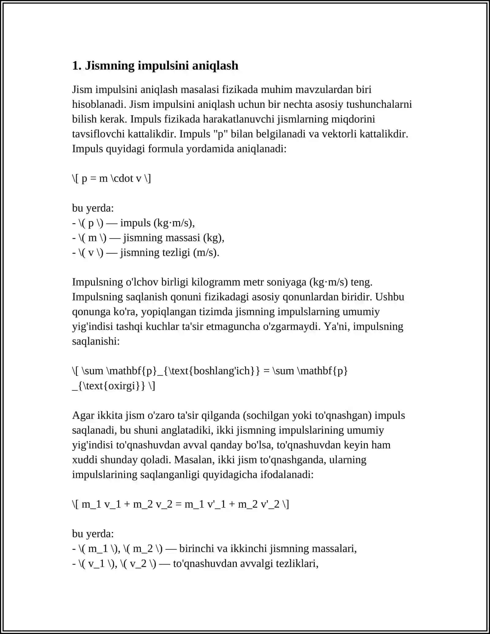 IMPULISTIN SAQLANOSH QONUNI 3