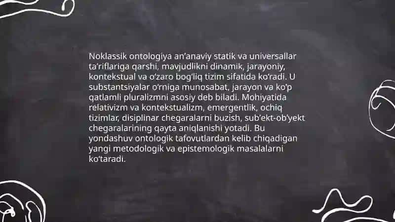 Noklassik ontologiyaning yoʻnalishlari va mohiyati 3
