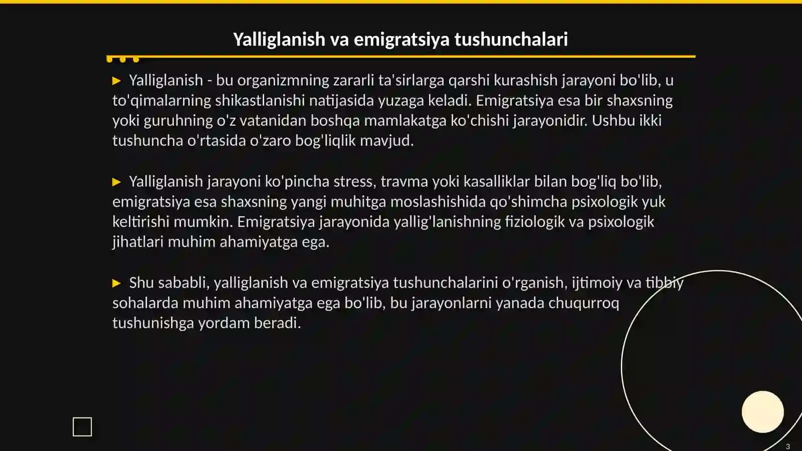 Yalliglanish emigratsiya hodisalari 3