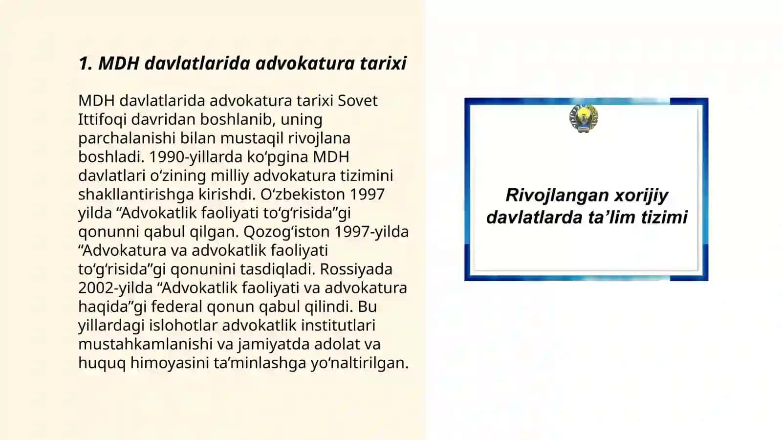 MDH Davlatlarda advokatura 3