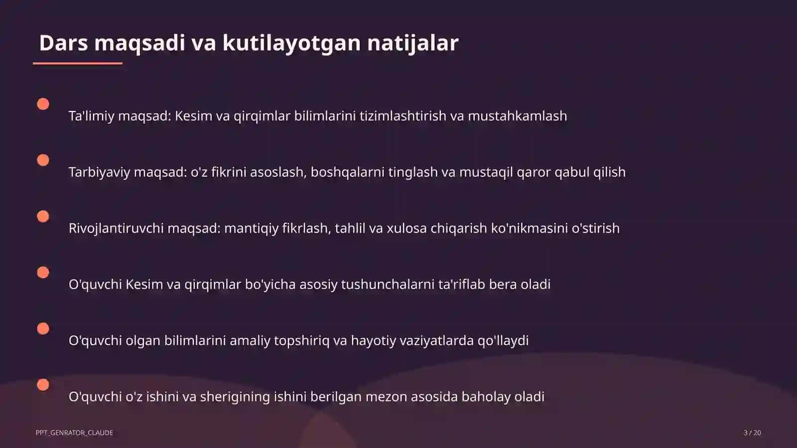 Kesim va qirqimlar (9-sinf) 3