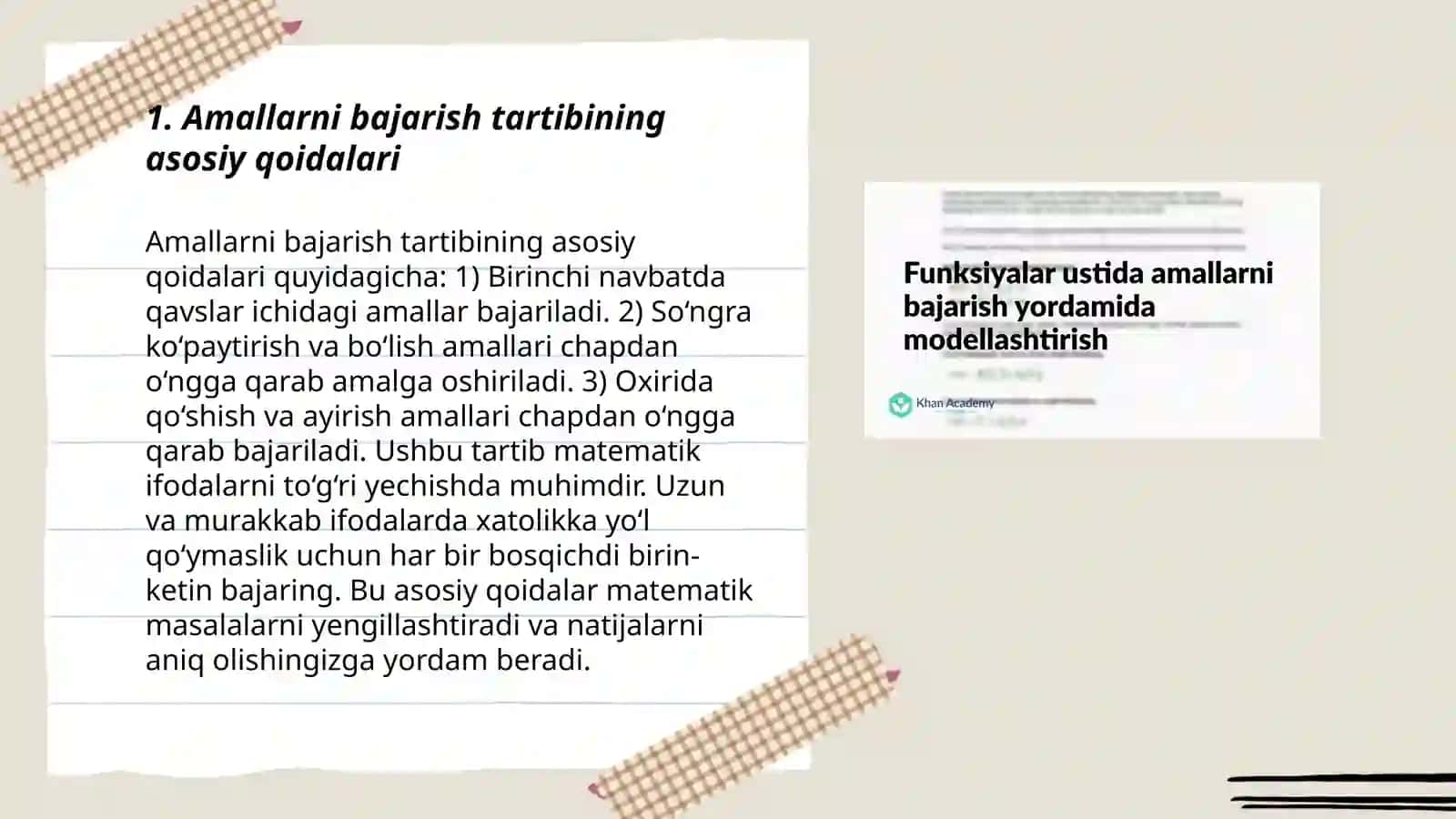 Amallarni bajarish tartibini órganish 3