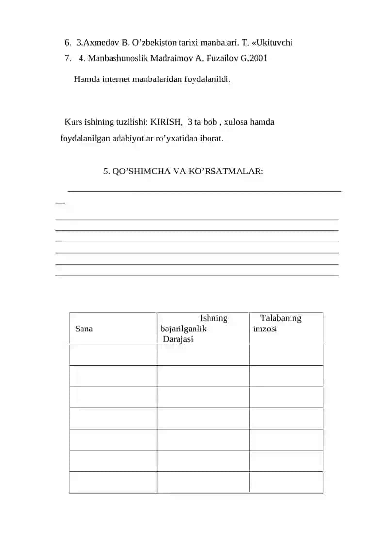 "MANBASHUNOSLIK VA TARIXSHUNOSLIK" KURS ISHISI 3
