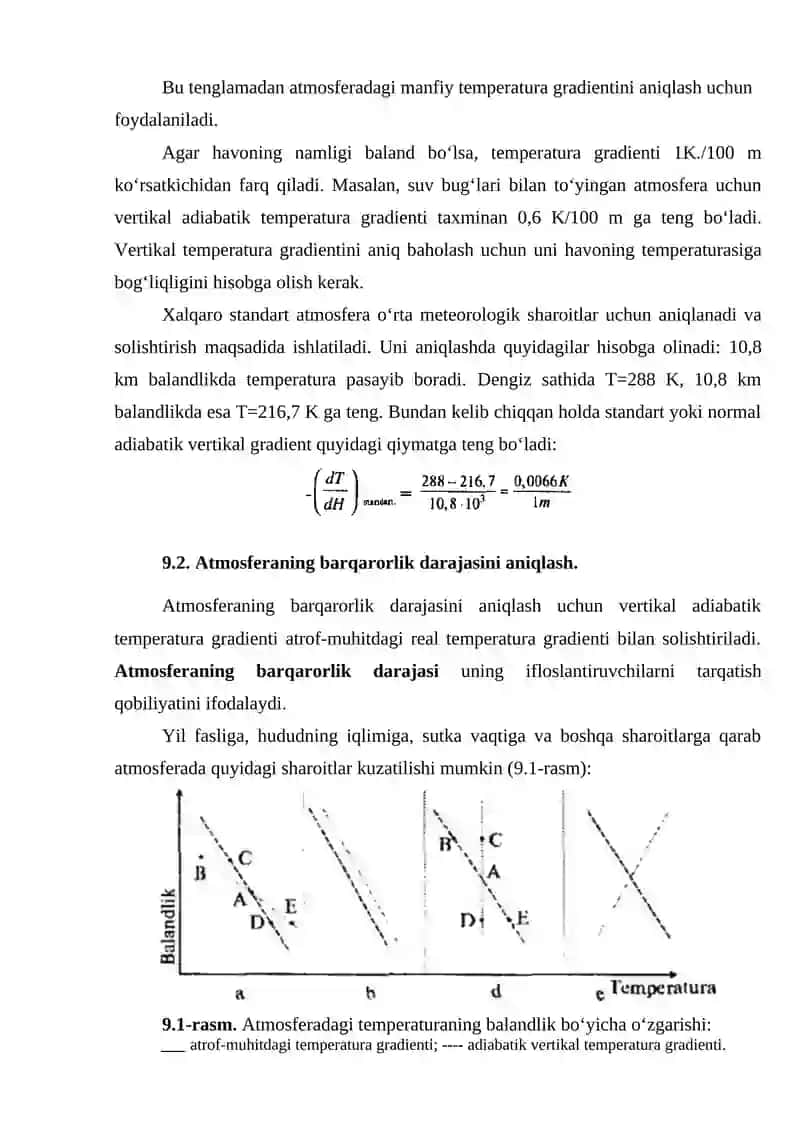 Atmosferaning issiqlik almashinish jarayonlarini aniqlash 3