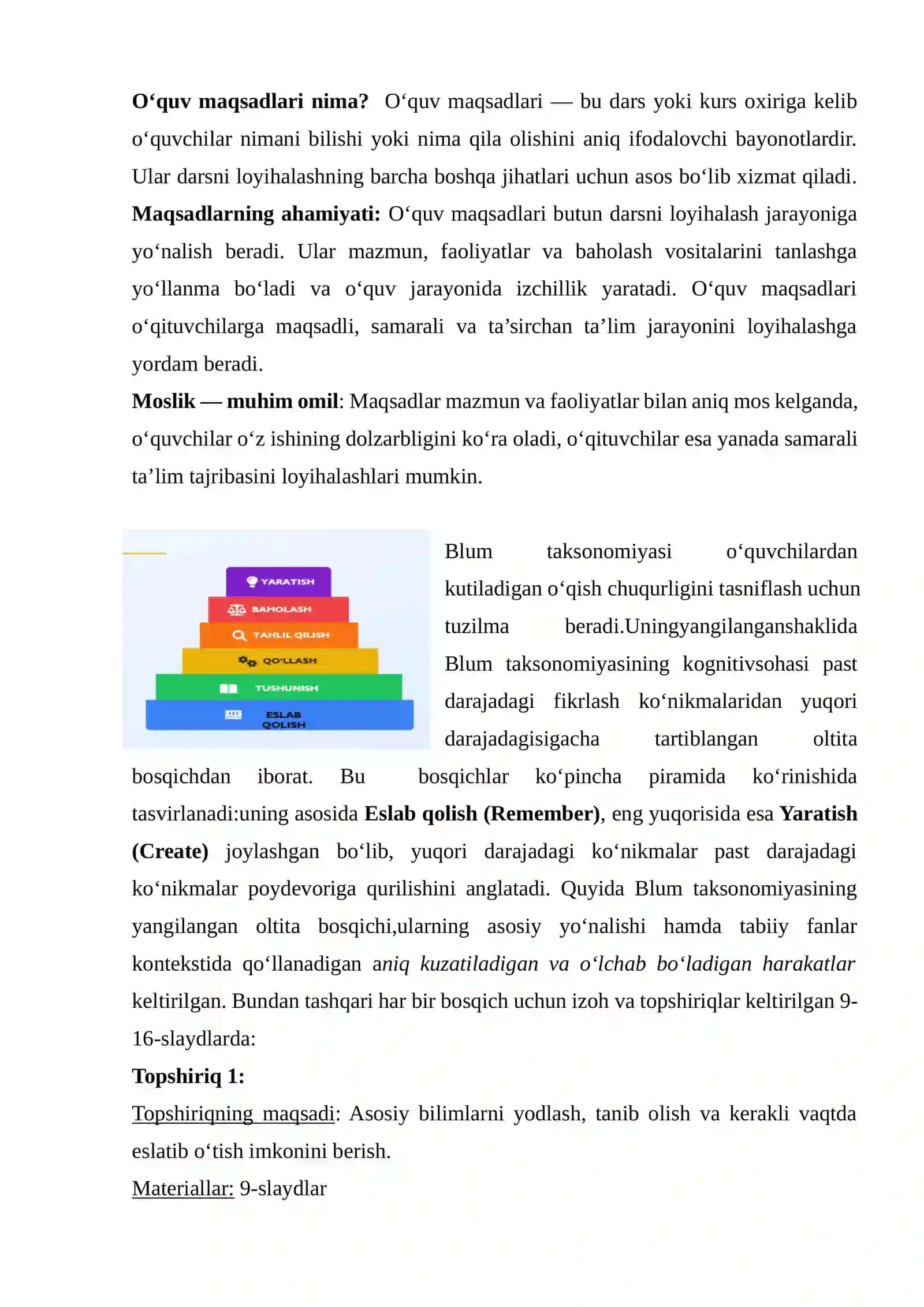 Darsni Rejalashtirishda Maqsad 3