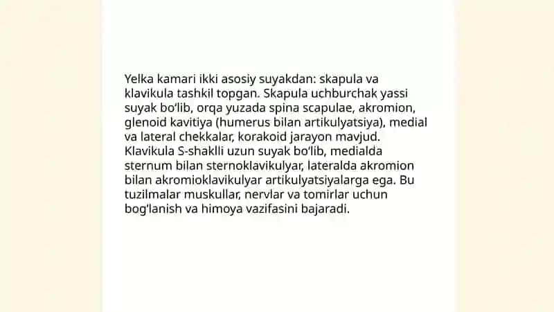 Yelka kamari va Yelka mushaklari 3