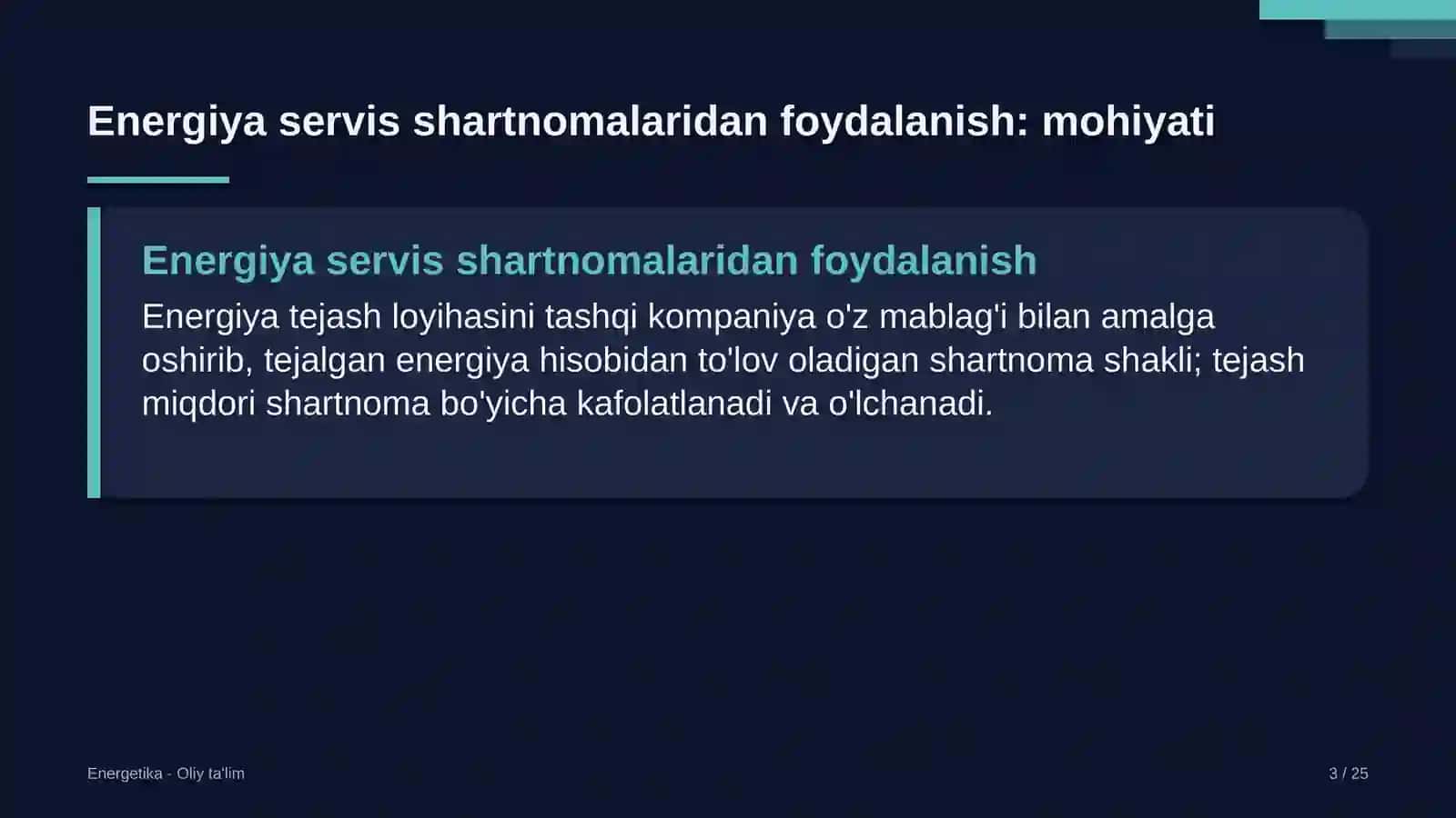 Xususiy universitetlarda energiya servis shartnomalaridan foydalanish 3