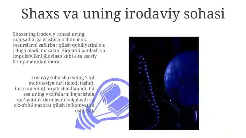 Shaxs va uning irodaviy sohasi 3
