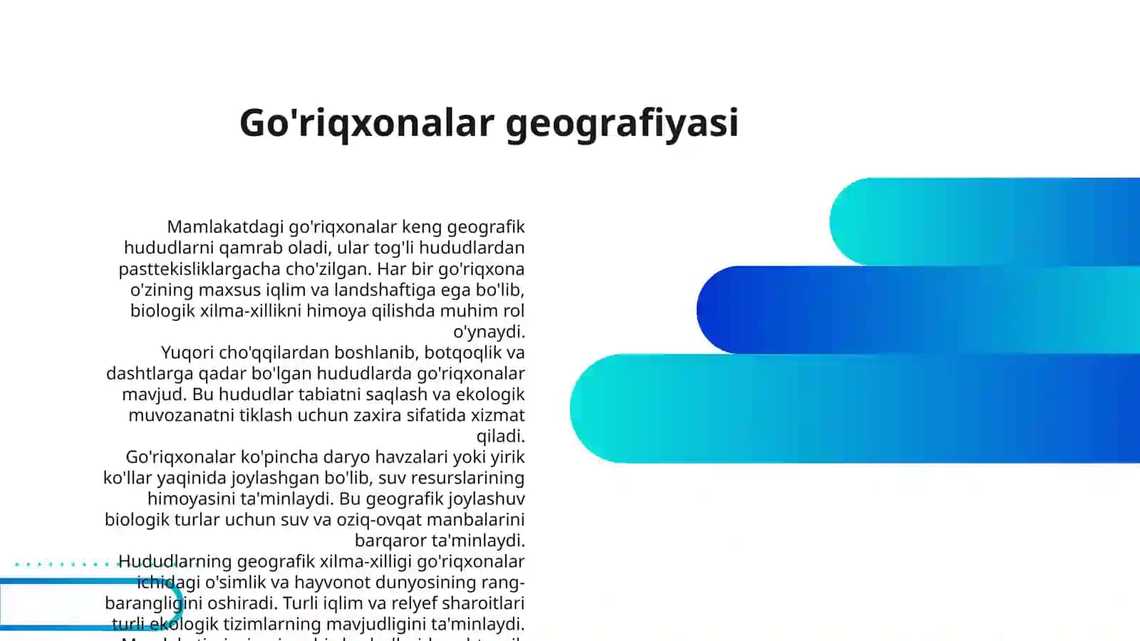 MAMLAKATDAGI GO'RIQXONALAR VA MILLIY BOG'LAR 3